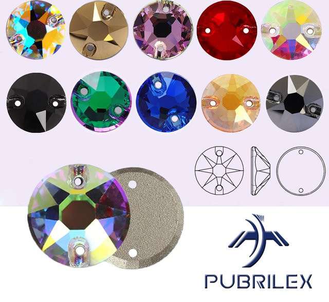 PUBRILEX K9 XIRIUS Kristalle Flatback-Strasssteine zum Aufnähen, Moonlight Multicolour, Glas - Bild 1