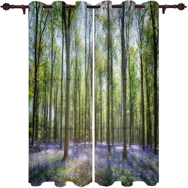 Dekorativer Vorhang mit Wald und Roter Mangrove von Super Six in Rot und Grün, semi-transparent, Breite: 135 cm, Höhe: 60 cm - Bild 1
