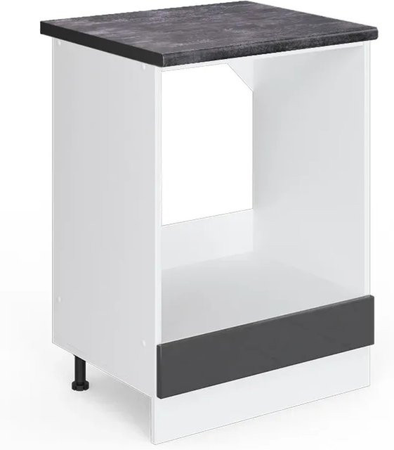 Vicco R-Line Herdbauschrank in Anthrazit Hochglanz und Weiß, Breite: 60 cm, Höhe: 81,6 cm, Tiefe: 60 cm - Bild 1