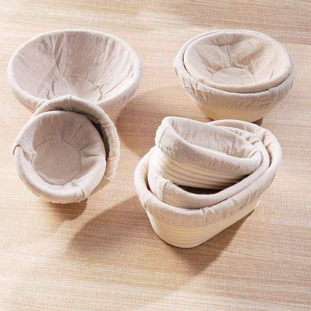 Brotbackkorb aus natürlichem Rattan mit Liner in Beige für professionelle und private Bäcker - Bild 1