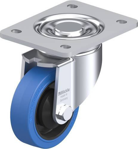 Blickle Lenkrolle LH-POEV 100K-3-SB in Blau und Schwarz mit 100 mm Rad-Durchmesser und einer Tragfähigkeit von max. 200 kg - Bild 1