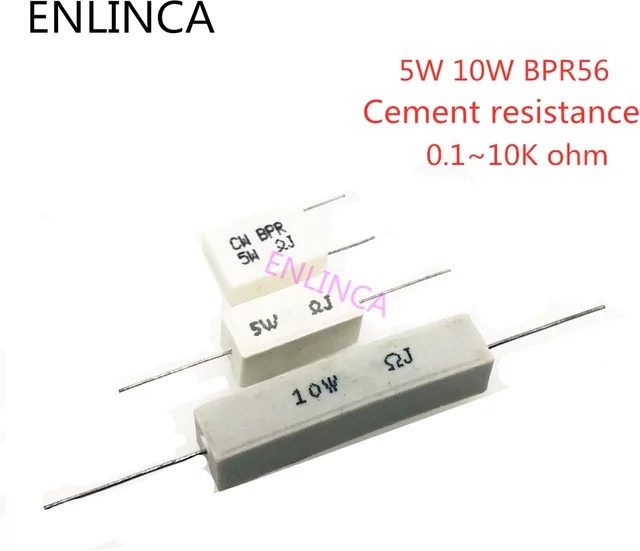 ENLINCA Keramikwiderstände Set, 10 Stück, 5 W 10 W, Zementwiderstände, Farbe: weiß - Bild 1