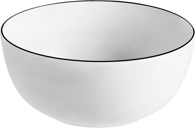 VEGA Schale Bellino Porzellan, 6er Pack, weiß/schwarz, rund, Durchmesser: 13 cm, Höhe: 5,7 cm, 470 ml - Bild 1