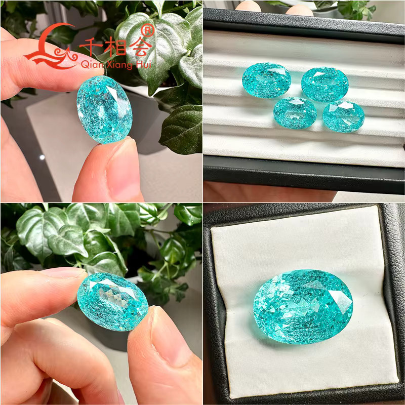 Paraiba-Turmalin, Neonblau, oval geschliffen, 20-30 Karat, loser Edelstein - Bild 4