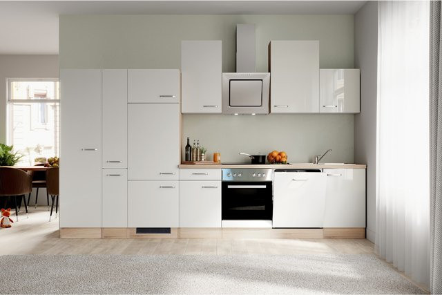 Flex-Well Exclusiv Küchenzeile Valero in Weiß und Sonoma Eiche, B: 360 cm, H: 200 cm, T: 57 cm - Bild 1
