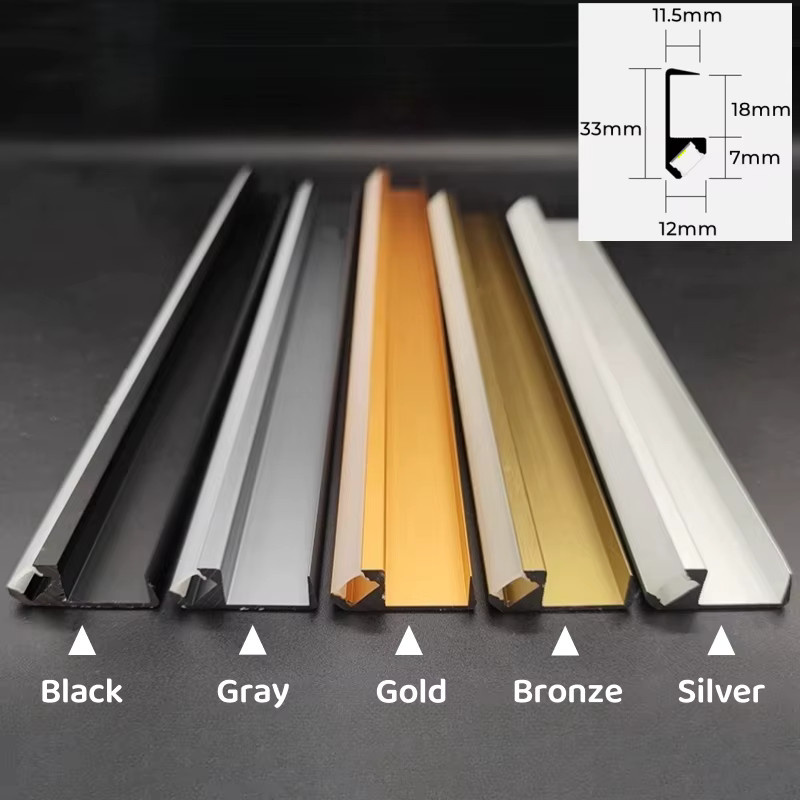 Khelse LED-Schrankregalleuchte mit 45 Grad schrägem Strahl, versenktes Aluminiumprofil in Silber, passend für 18 mm Holzbretter - Bild 3