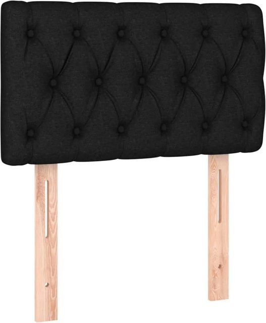 vidaXL Kopfteil Polsterteil Schwarz Stoff und Lärchenholz B/T/H: 80 x 7 x 78/88 cm - Bild 1