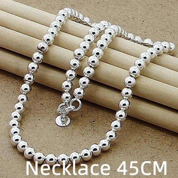 Kugelkette 925 Silber, Perle, 6 mm, Unisex - Bild 1