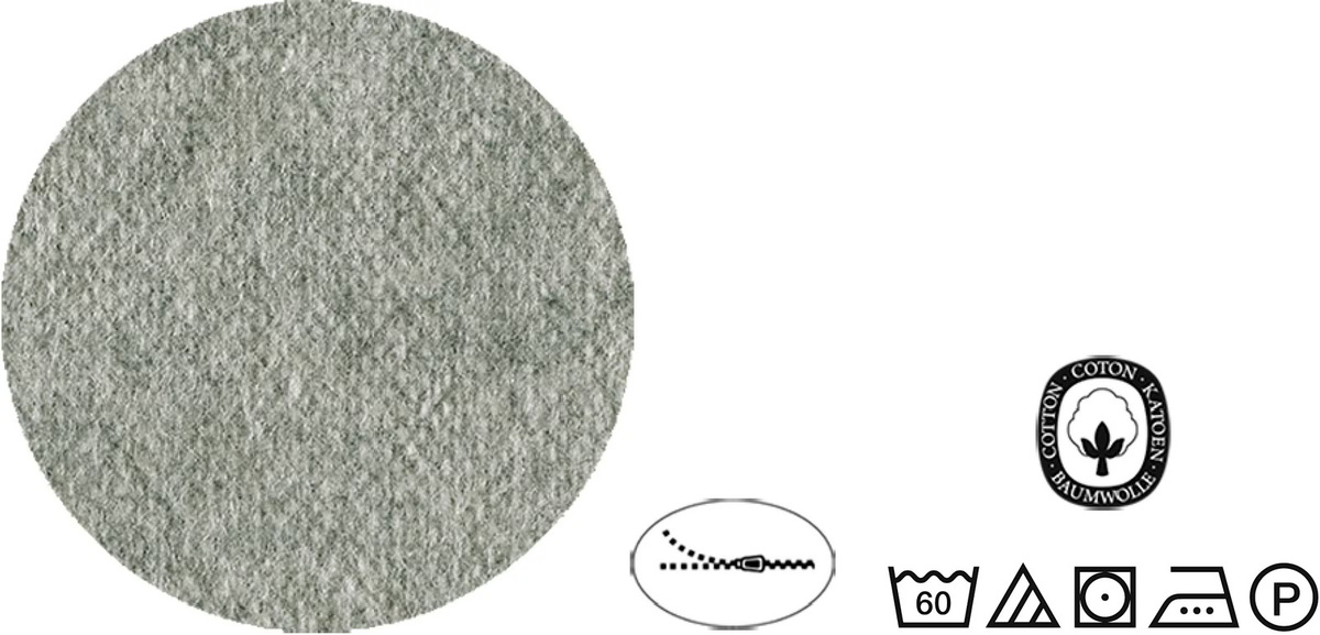 Biberna Bettwäsche Uni-Melange Flanell aus Baumwolle, Grau, B/H: 155 x 220 cm - Bild 3