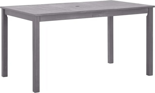 vidaXL Gartentisch aus Akazien-Massivholz in Grau, rustikaler rechteckiger Tisch für Garten, Hof und Terrasse, B/T/H: 140 x 80 x 74 cm - Bild 1