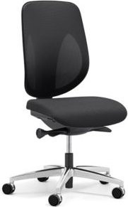 Giroflex Bürostuhl 353 Task Chair in Schwarz/Blau/Silber mit Sitzhöhenverstellung und Sitztiefenverstellung - Bild 1