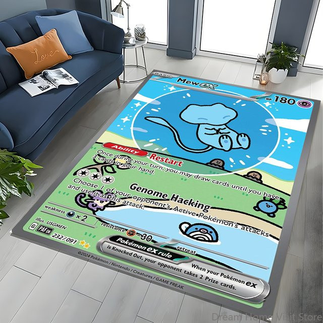 Potdemiel Japanischer Anime Pokemon Karten-Teppich, rutschfeste Bodenmatte für Wohnzimmer und Kinderzimmer, Mehrfarbig - Bild 1
