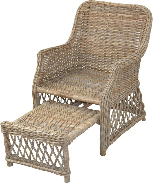 Rattansessel Donald von möbel direkt online in Grau aus Kubu-Rattan mit Ottoman - Bild 1