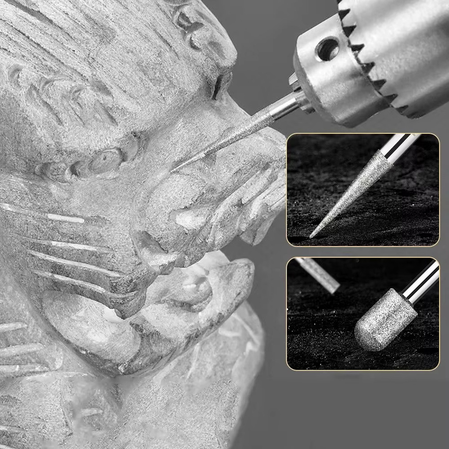 30er Set Diamant Schleifbohrer in Silber für Gravur und Polieren von Glas, Jade und Stein mit Aufbewahrungsbox, Durchmesser: 2,35 mm und 3 mm - Bild 3