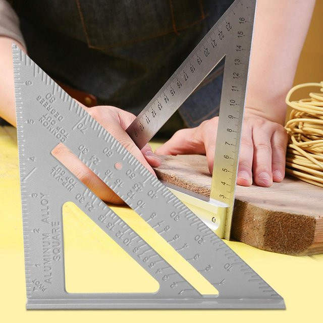 Fishine Dreiecklineal aus Aluminiumlegierung für die Holzbearbeitung, Grau - Bild 1