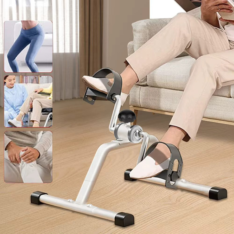 JOCESTYLE Klappbarer tragbarer Arm- und Bein-Heimtrainer mit einstellbarem Widerstand, Untertisch-Pedaltrainer in Silber - Bild 2