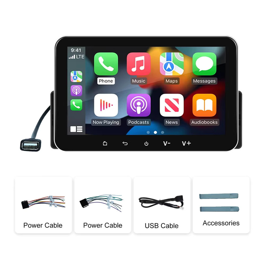 Icreative Universal 1Din Auto Radio mit 7 Zoll Touchscreen, Multimedia Player mit Wired Carplay, Android Auto, Wifi und Spiegel Link, Schwarz, Multicolour - Bild 6