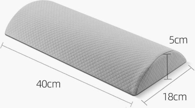 Modern Home Furnishing Nackenkissen aus Memory-Schaum mit Baumwollbezug in Grau als Lendenstützkissen und Halbrolle für den Rücken - Bild 1