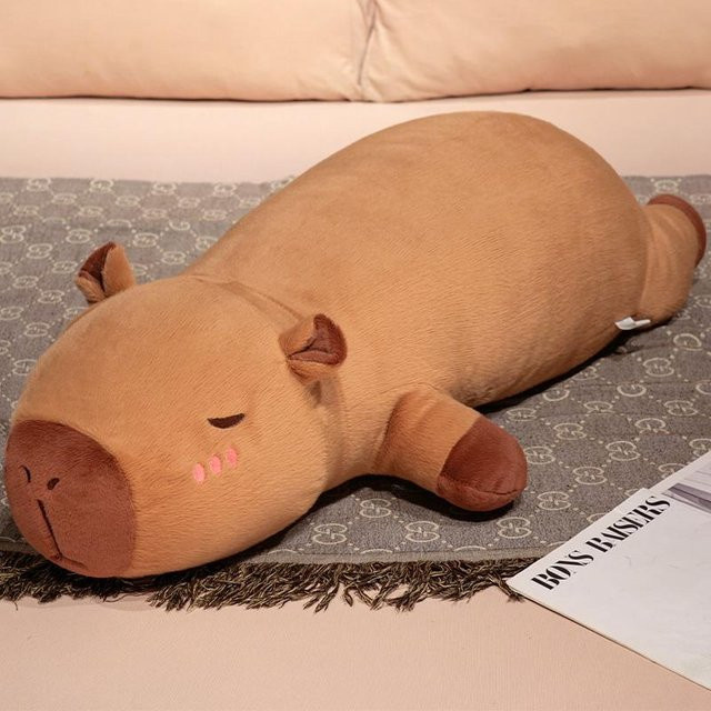 Binchi Fitness Capybara Plüschtier Kissen, Dinosaurier, Rosa, Braun, ab 14 Jahren - Bild 1