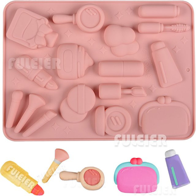 Silikon Backform in Lippenstift-Form für Schokolade und Süßigkeiten, Pink - Bild 1