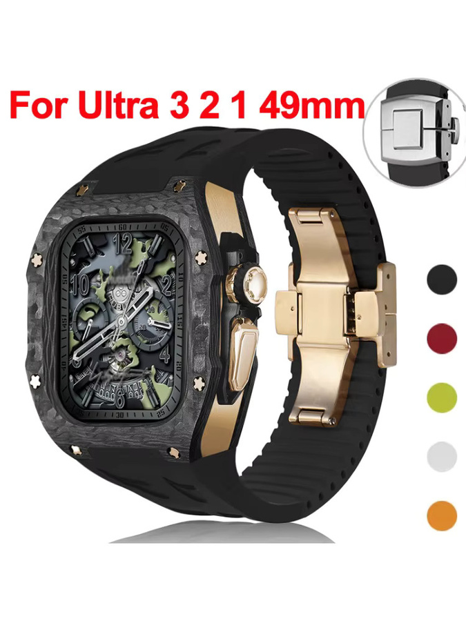 FancyWrist Modifikationskit für Apple Watch Ultra, Titanlegierung, Silikon, Schwarz - Bild 5