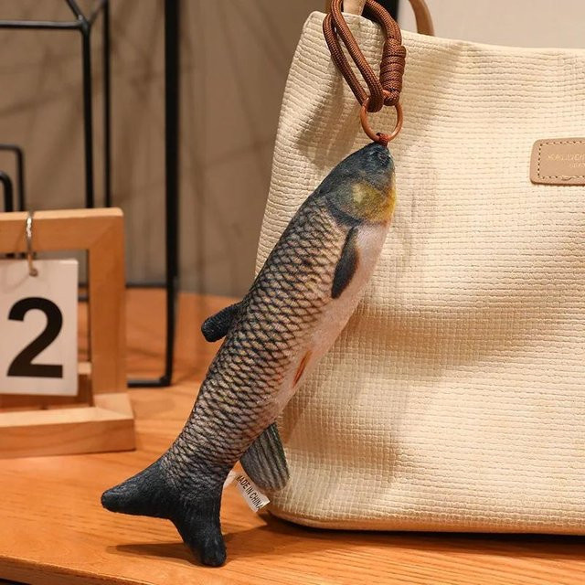 Yiran toy Schlüsselanhänger Fisch Plüsch, beige, 20cm, Kinder - Bild 1