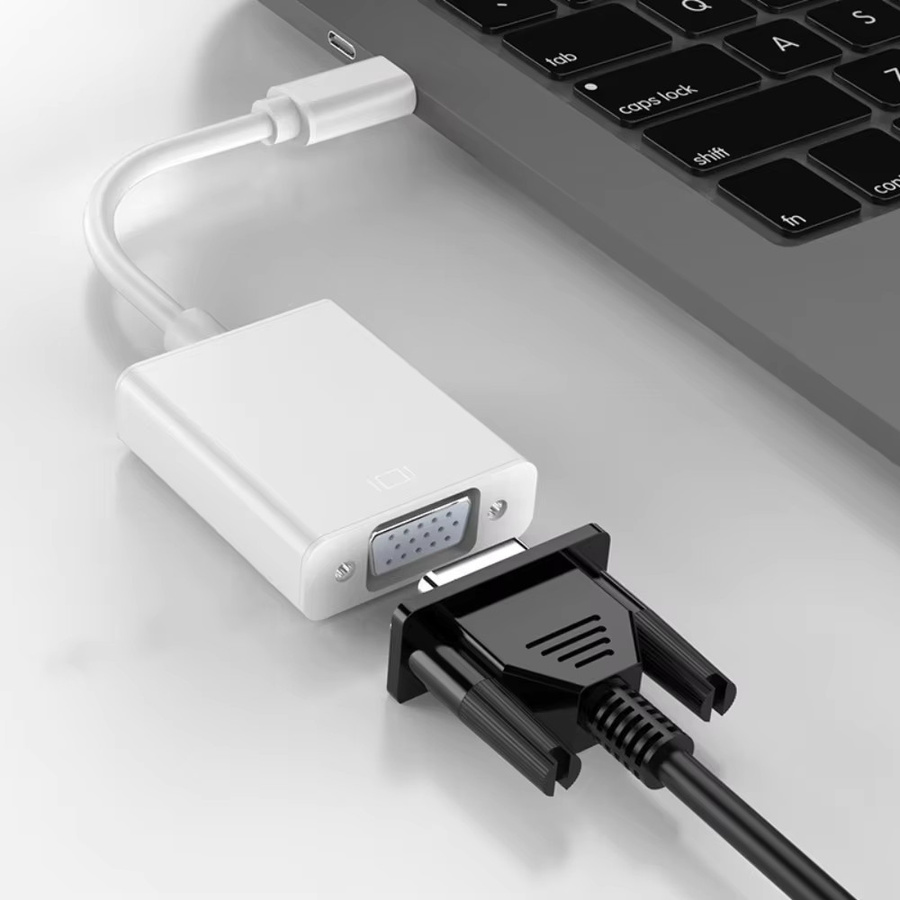 kebidumei USB-C auf VGA Adapterkabel in Schwarz für Laptop, MacBook und PC zur Verbindung mit Monitor oder Projektor - Bild 4