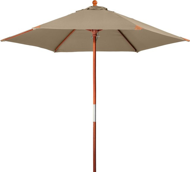 Doppler Sonnenschirm Monte Carlo Junior mit Holzgestell und Polyesterbespannung, natur, Durchmesser: 240 cm - Bild 1