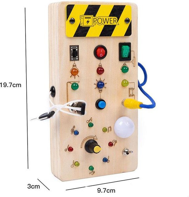 Kidsly Montessori Busy Board, Sensorisches Spielzeug aus Holz, ab 3 Jahre - Bild 1