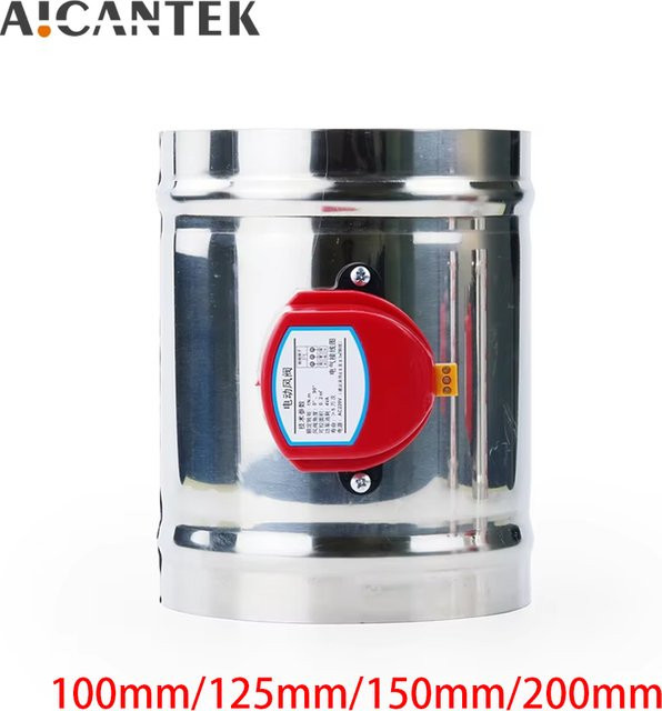 AICANTEK Motorisiertes Dämpfer-Magnetventil aus Edelstahl 201 für Luftkanalentlüftung AC 220 V - Bild 1