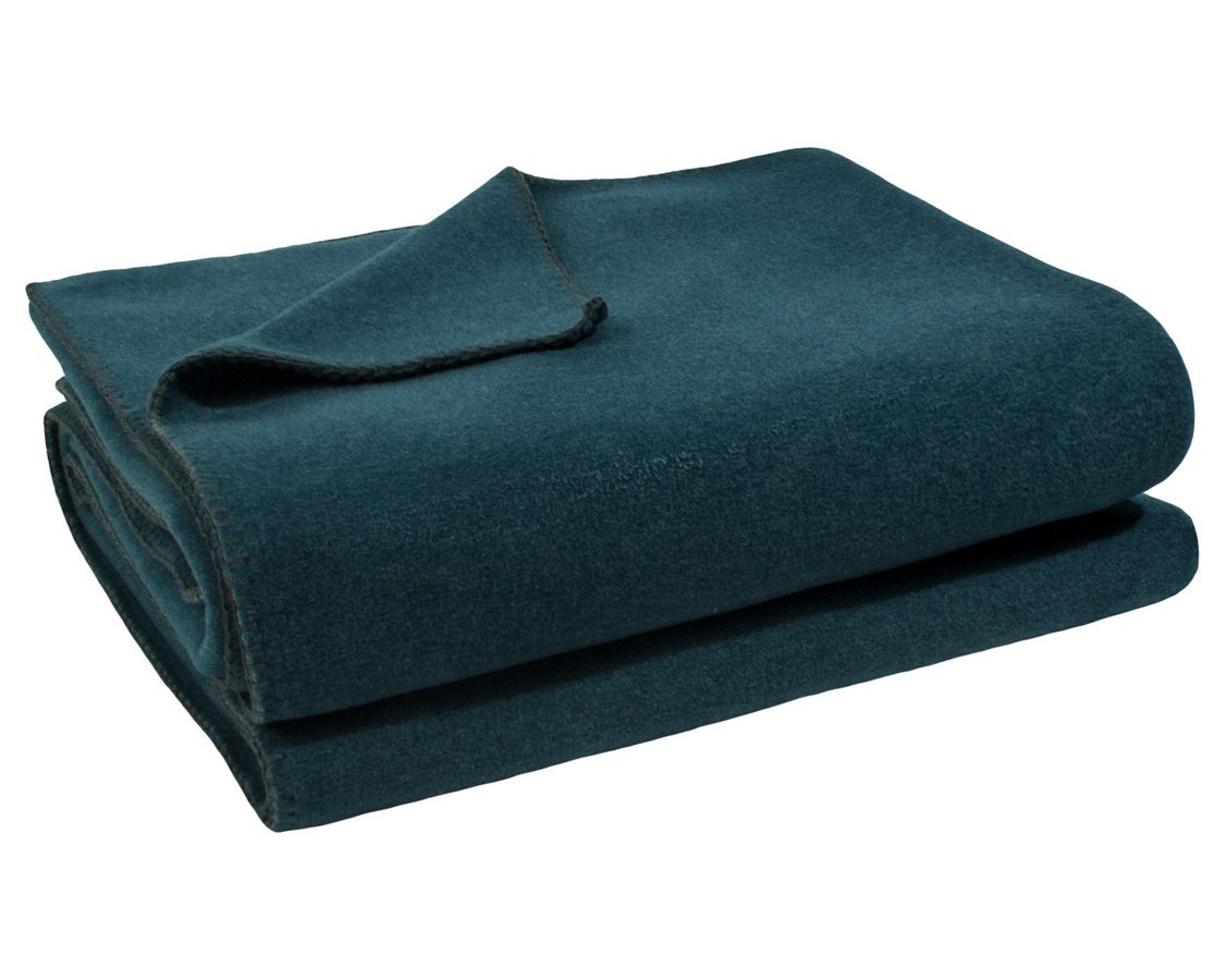 Zoeppritz Soft-Fleece Wohndecke in Schwarz und Petrol, flauschig und Oeko-Tex Standard 100 zertifiziert - Bild 1