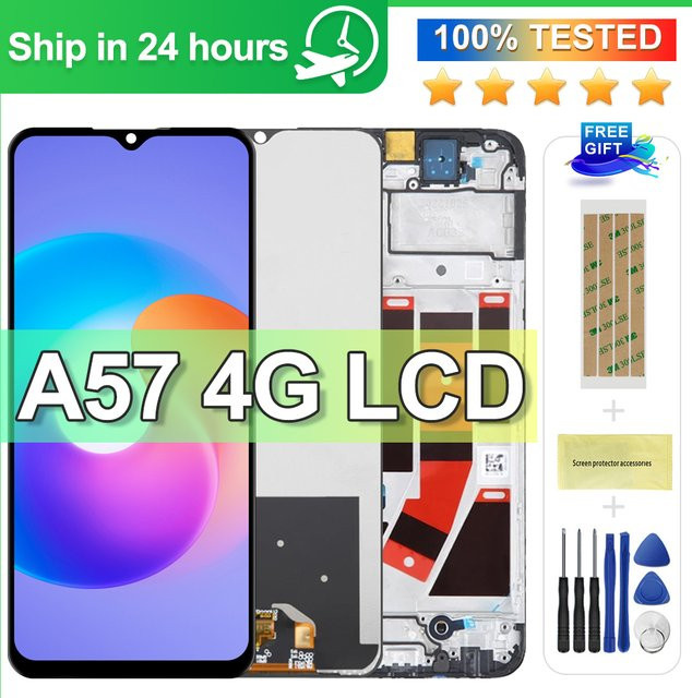 OPPO A57 4G CPH2387 Ersatz-Display mit 6,56 Zoll LCD-Touchscreen und Digitizer inklusive Rahmen in Schwarz - Bild 1