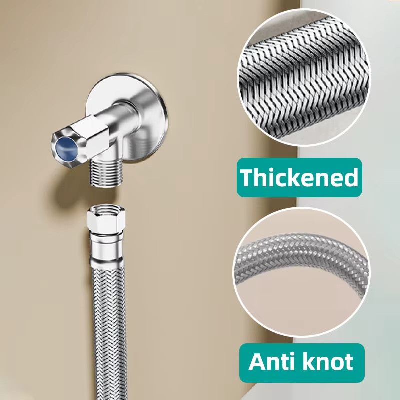Flexibler Duschschlauch aus Edelstahl in Silber für Badezimmer und Küche - Bild 2