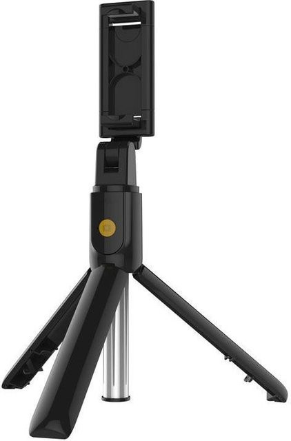 Selfie Stick Stativ K07 Schwarz mit Bluetooth und abnehmbarer Fernbedienung für Smartphones und Android-Geräte - Bild 1