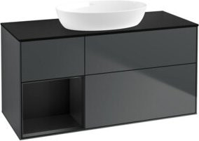 V&B Waschtischunterschrank Finion in Mattblau Lackiert, Breite: 120 cm, Tiefe: 50,1 cm, Höhe: 50,1 cm - Bild 1