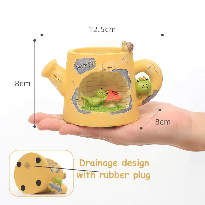 Dekorative Tier-Pflanzgefäße aus Kunstharz für Sukkulenten und kleine Pflanzen, mehrfarbig, Homelike Decor Ornament für Tischdekoration und Fairy Garden - Bild 3