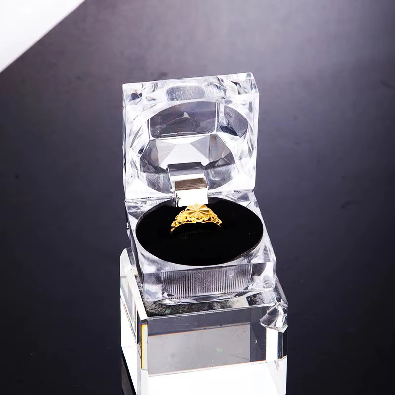 12er Set Acryl Schmuckboxen Transparent für Ringe und Hochzeitsverpackung - Bild 3