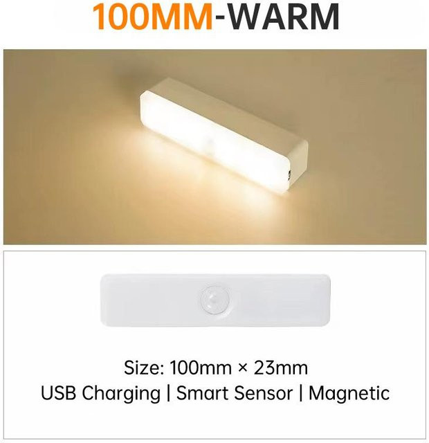 YJMP Super Lighting LED Nachtlicht mit Bewegungssensor, USB aufladbar, warmweiß, für Kleiderschrank und Küche - Bild 1