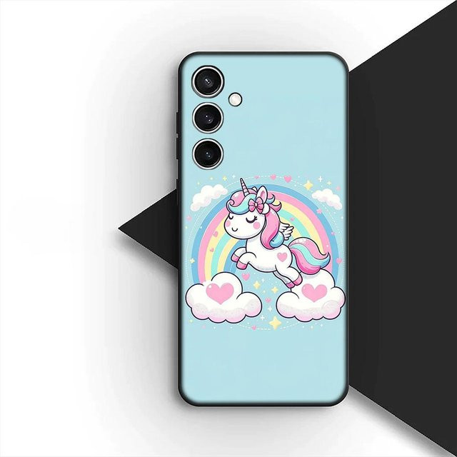 Einhorn Cartoon Pferd Schutzhülle für Samsung Galaxy S22 S21 S20 Ultra S9 Plus A13 A22 M21 M31 M55 M15 in Multicolour - Bild 1
