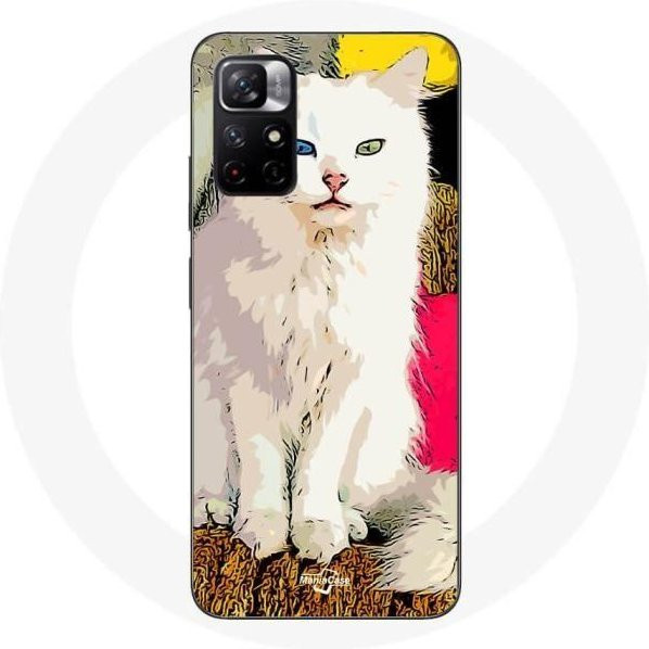 MANIACASE Handyhülle für Redmi Note 11 5G mit Katzenmotiv in Weiß - Bild 1