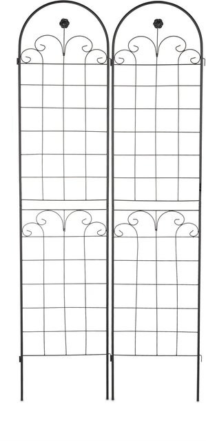 Relaxdays Rankgitter 2er Set aus Eisen in Schwarz für den Garten, wetterfest, Höhe: 220 cm, Breite: 50 cm, Tiefe: 1,5 cm - Bild 1