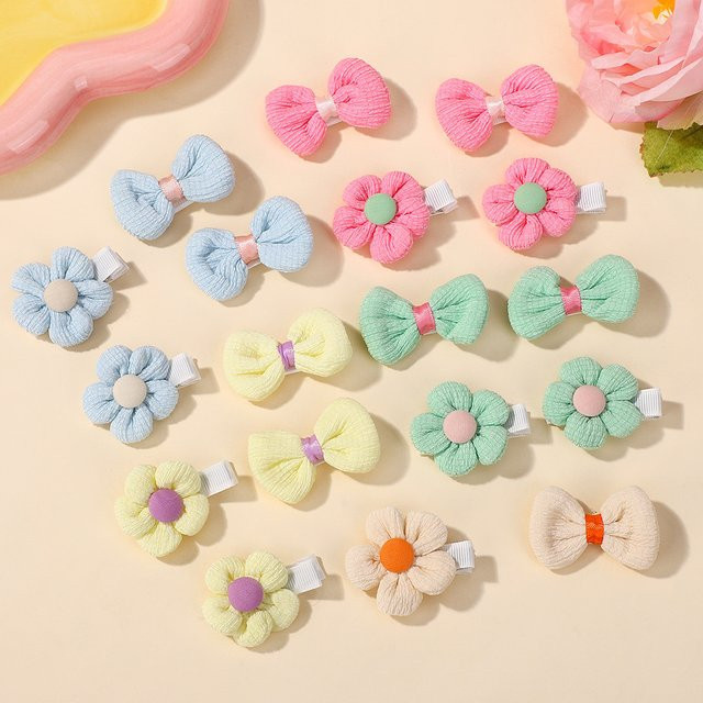 Haarspangen Blumen, Strickstoff, Kinder, Baby - Bild 1
