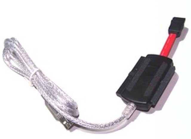 SATKIT USB 2.0 Adapter für IDE und SATA Festplatten, Schwarz - Bild 1