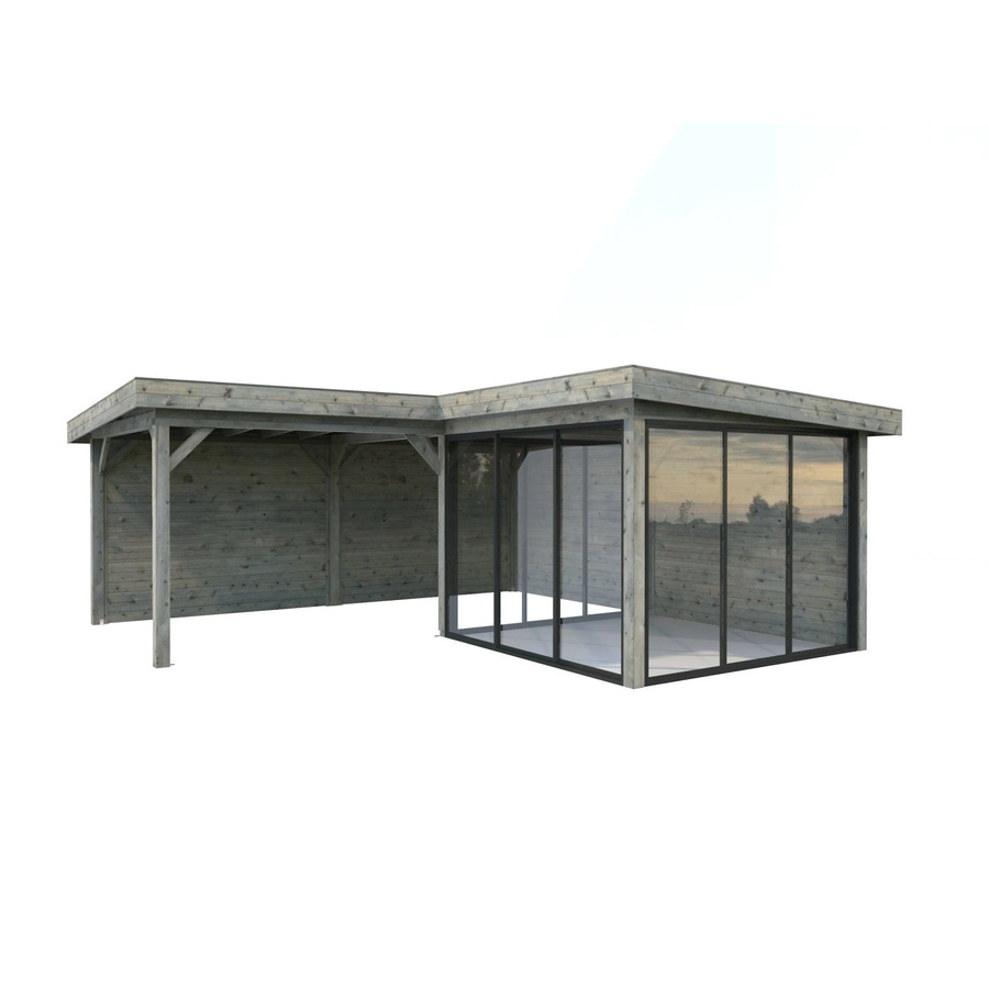 Palmako Pavillon Lenna Set 412 Slide aus Fichtenholz, Grau, B/T/H: 588 x 588 x 245 cm - Bild 2