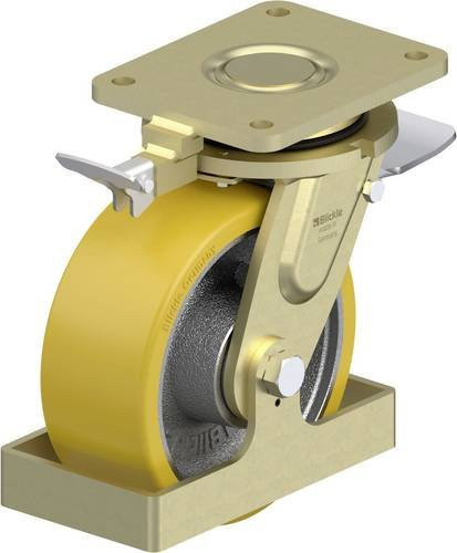 Blickle Schwerlast-Lenkrolle LS-GTH 202K-ST-RI4-FS aus Stahl in Silber mit 200 mm Rad-Durchmesser und einer Tragfähigkeit von 1600 kg - Bild 1
