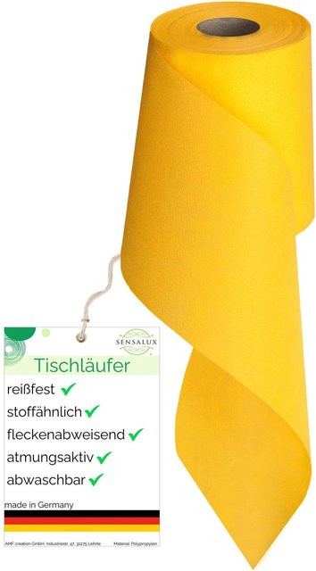 Sensalux Vlies-Tischläufer Gelb, wasserabweisend und waschbar, Breite: 15 cm, Länge: 25 m - Bild 1