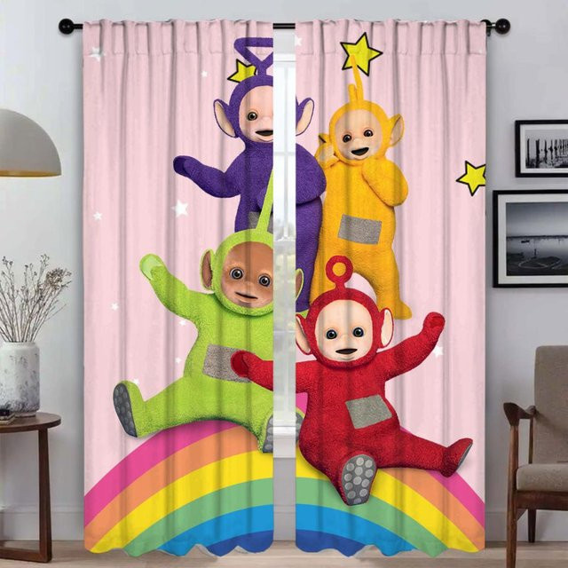 Teletubbies Verdunkelungsvorhänge Set mit 2 Paneelen, Mehrfarbig, Breite: 50 cm, Höhe: 70 cm - Bild 1