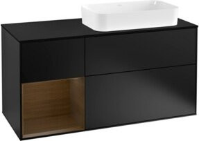 V&B Waschtischunterschrank Finion mit Wandbeleuchtung, Blau Lackiert, Breite: 120 cm, Tiefe: 50,1 cm, Höhe: 50,1 cm - Bild 1
