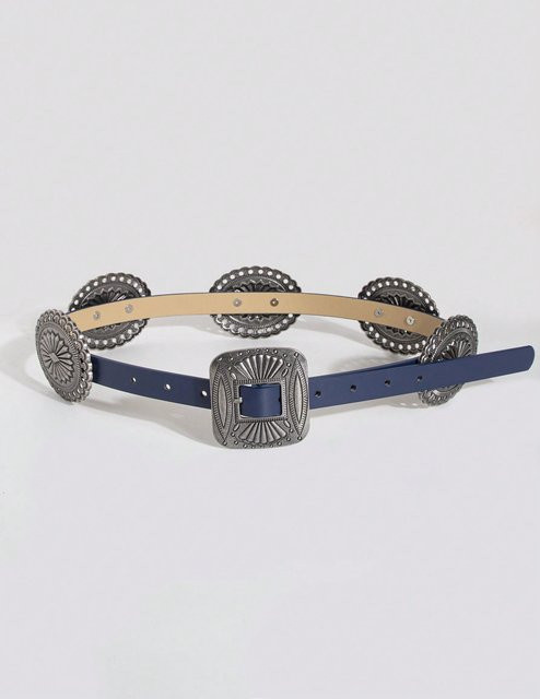 Gürtel Ruidi bb, Metall, navy blau, Damen, 100cm - Bild 1