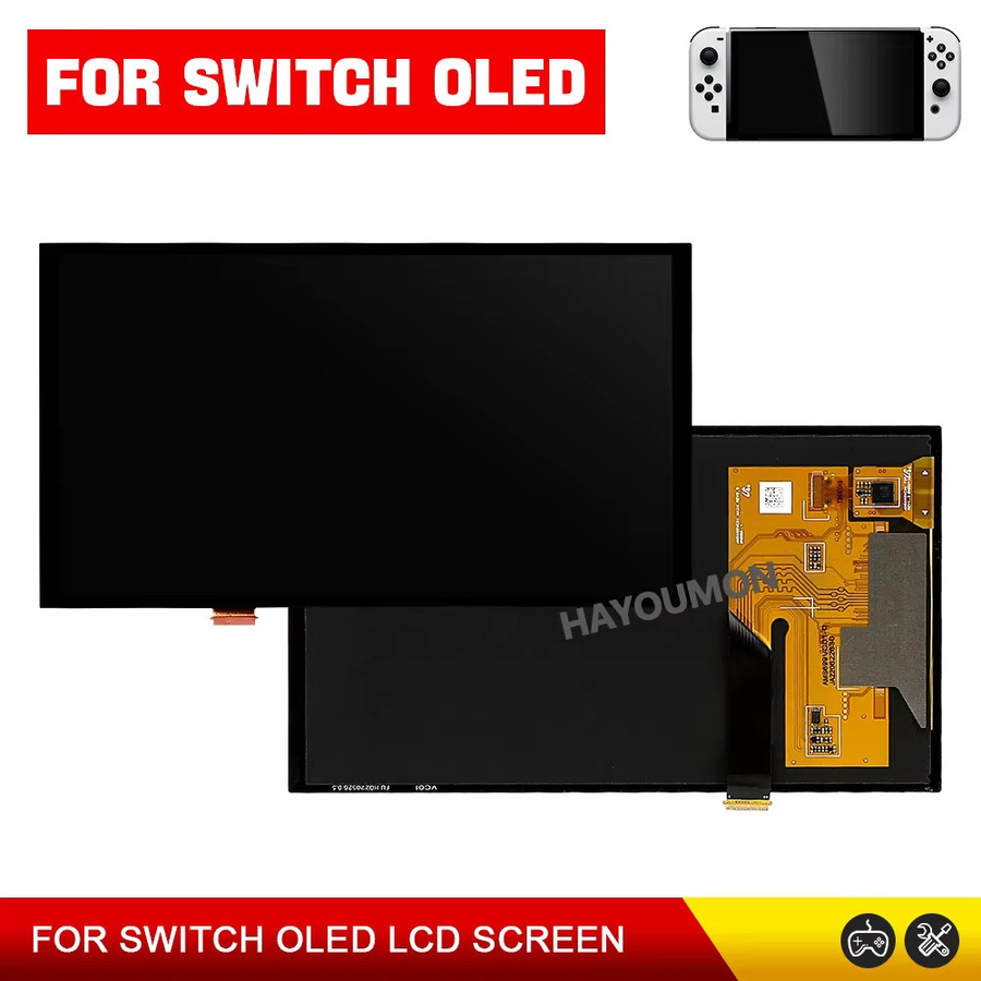 Nintendo Switch OLED Ersatz-LCD-Bildschirm Baugruppe mit Digitizer in Schwarz - Bild 4